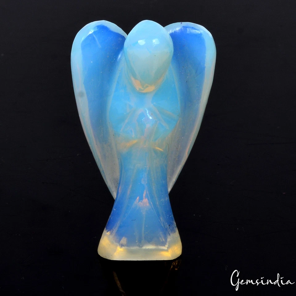 2 Inches Mini Hydro Opal Angel Hand Carving Shining Good Luck Statue~105 Carats - Image 2 of 4