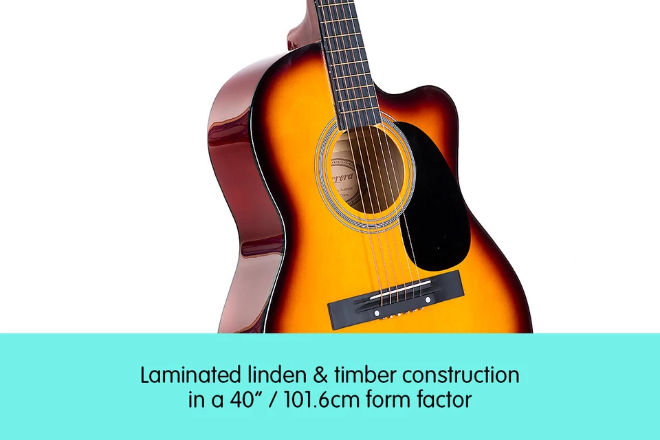 40in Karrera Acoustic Cutaway Guitar Bag Strings Picks Carry Bag Winder - image 3 of 4