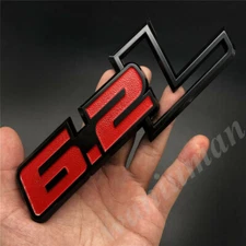 Black Red 6.2L Emblems Fender Side Badge Car Auto Decals Sticker Trunk Rear 150
