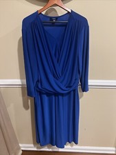 Women’s Plus Size Chaps Est 1978 Blue Dress Long Sleeve Size 24W