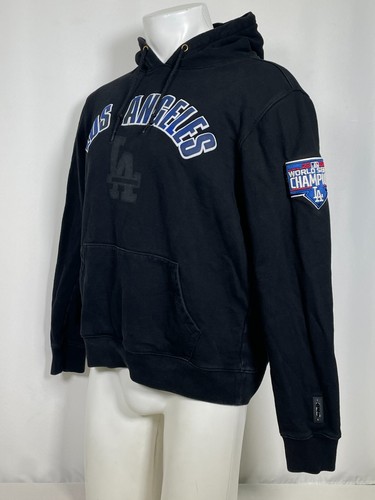 Los Angeles Dodgers MLB Pro Standard Black Stacked Logo Hoodie Men's LARGE - Picture 5 of 14
