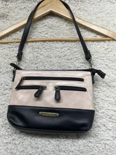 Stone Mountain Bonded Leather Pink Blush Black Design Small Bagger Crossbody