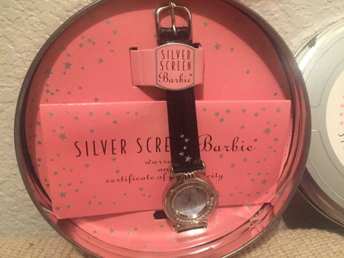 Vintage New in Package Silver Screen Barbie Watch FAO 