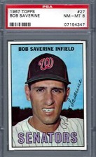 1967 Topps #027 PSA 8 Bob Saverine Senators 27 Centered!