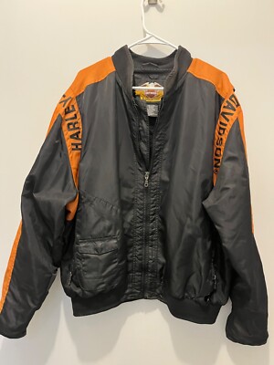 Harley-Davidson Orange Bar and Shield Nylon Jacket | eBay
