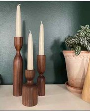 Minimalist Scandinavian Style | Set of 3 | Candlestick Holders | wooden