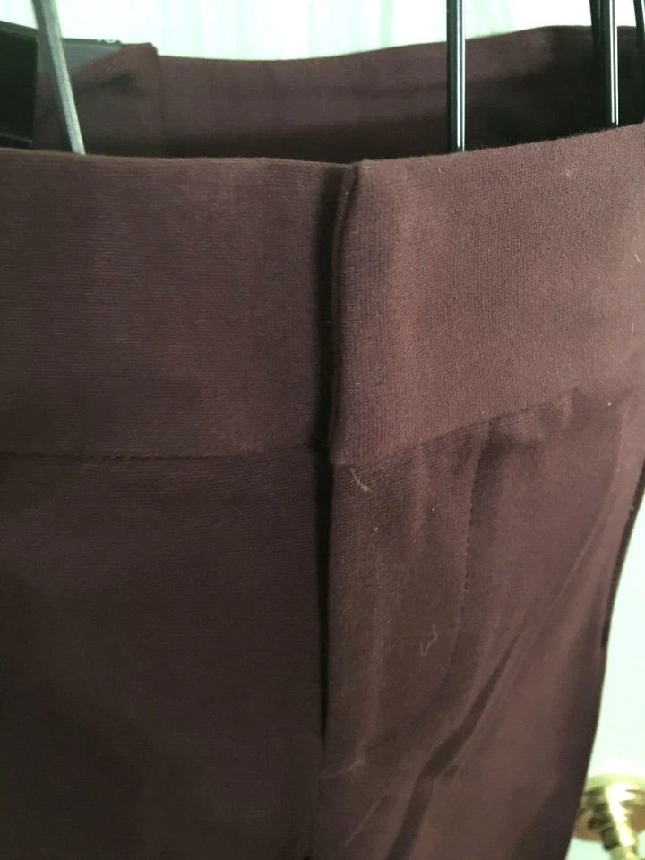 Pantalón Inc Boot Cut Elástico Imitación Cuero Tubería Borgoña 10 Nuevo Con Etiquetas  Foto 4 de 4