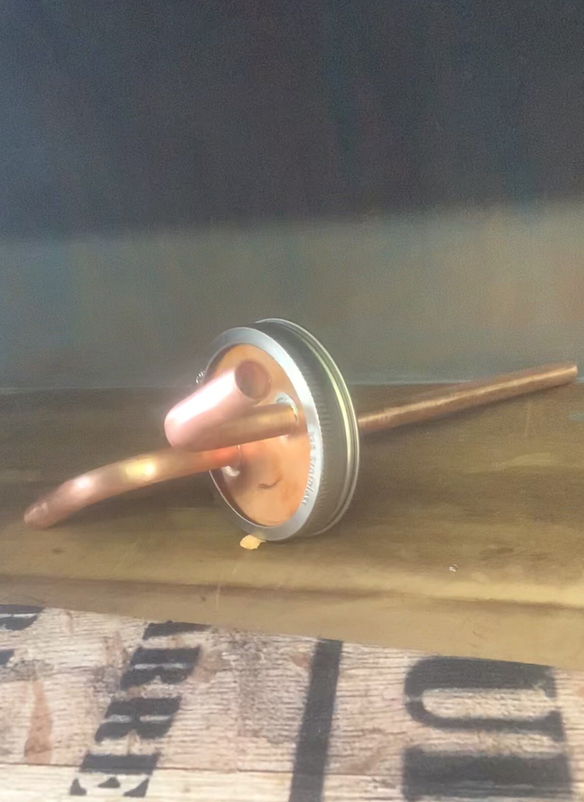 1/2” OD Mason Jar Thumper for Wide Mouth 1/2 Gallon Mason Jar W/ Bent