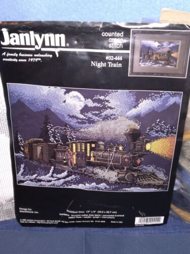 Janlynn Night Train Cross Stitch Kit w/hoop 13"x9" #02-444 1995 Winter Moon - Picture 2 of 10