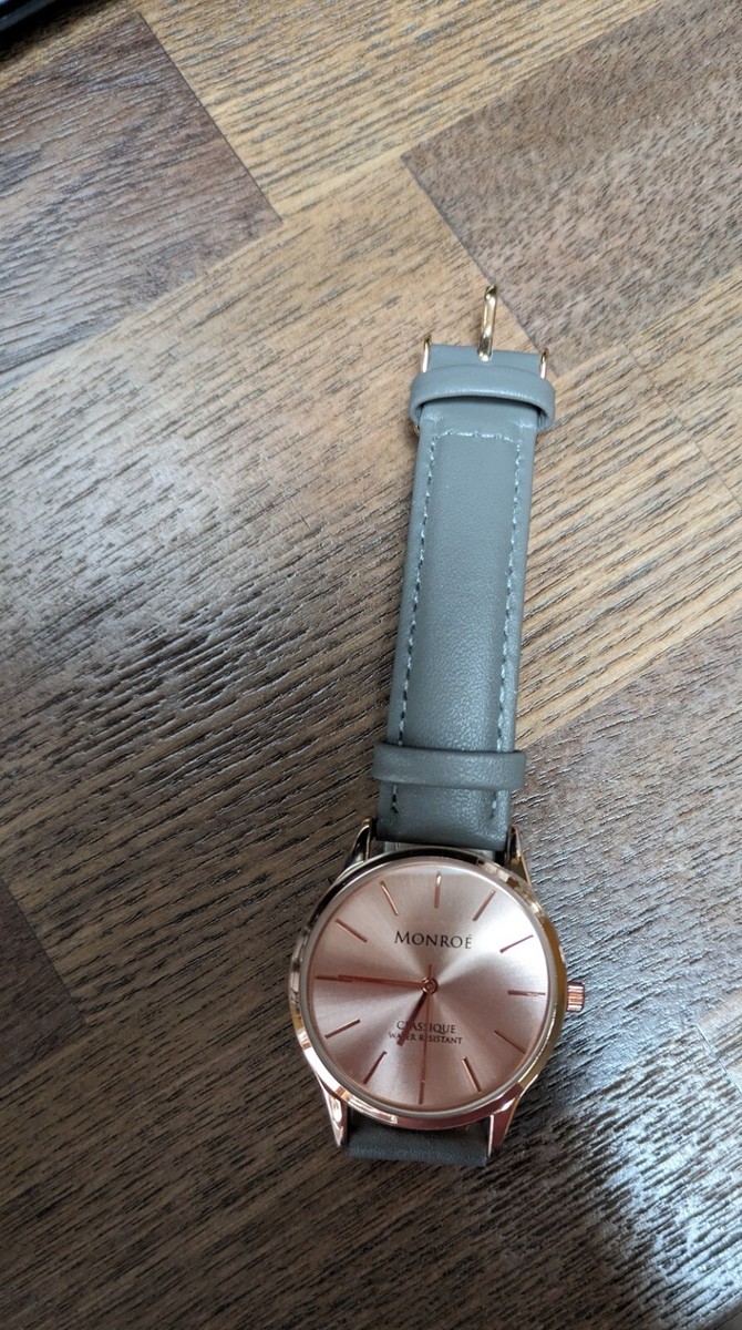 Monroe Maestro Classique Women\'s Watch Sunburst Rose‎ Gold Gray Genuine Leather s-l400.jpg main image 2