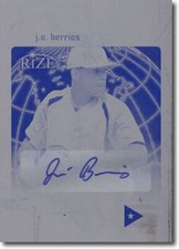 JOSE J.O. BERRIOS 2012 Rize Rookie Autograph Press Plate WORLD CLASS RC Auto 1/1