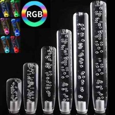 Led Illuminated Crystal Bubble Shift Knob Stick Head Rgb Gear Shifter Universal