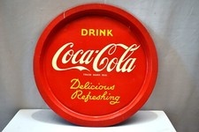 Vintage Coca Cola Werbe-Tablett Rot Metall Original Getr&auml;nke