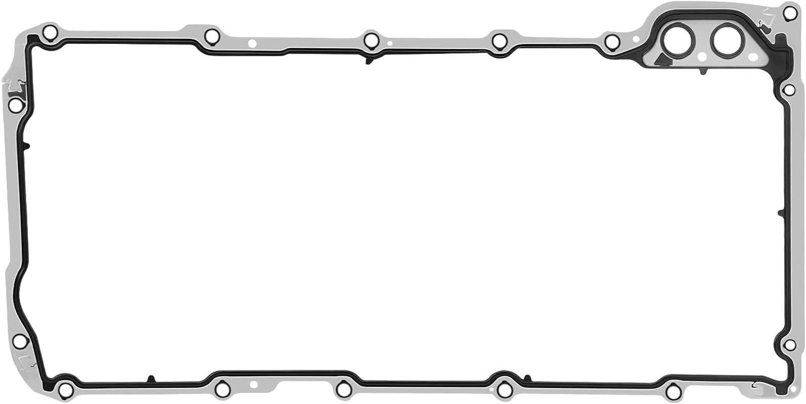 Oil Pan Gasket Set - Compatible with 4.8L 5.3L 6.0L 6.2L Chevy Silverado, Suburb