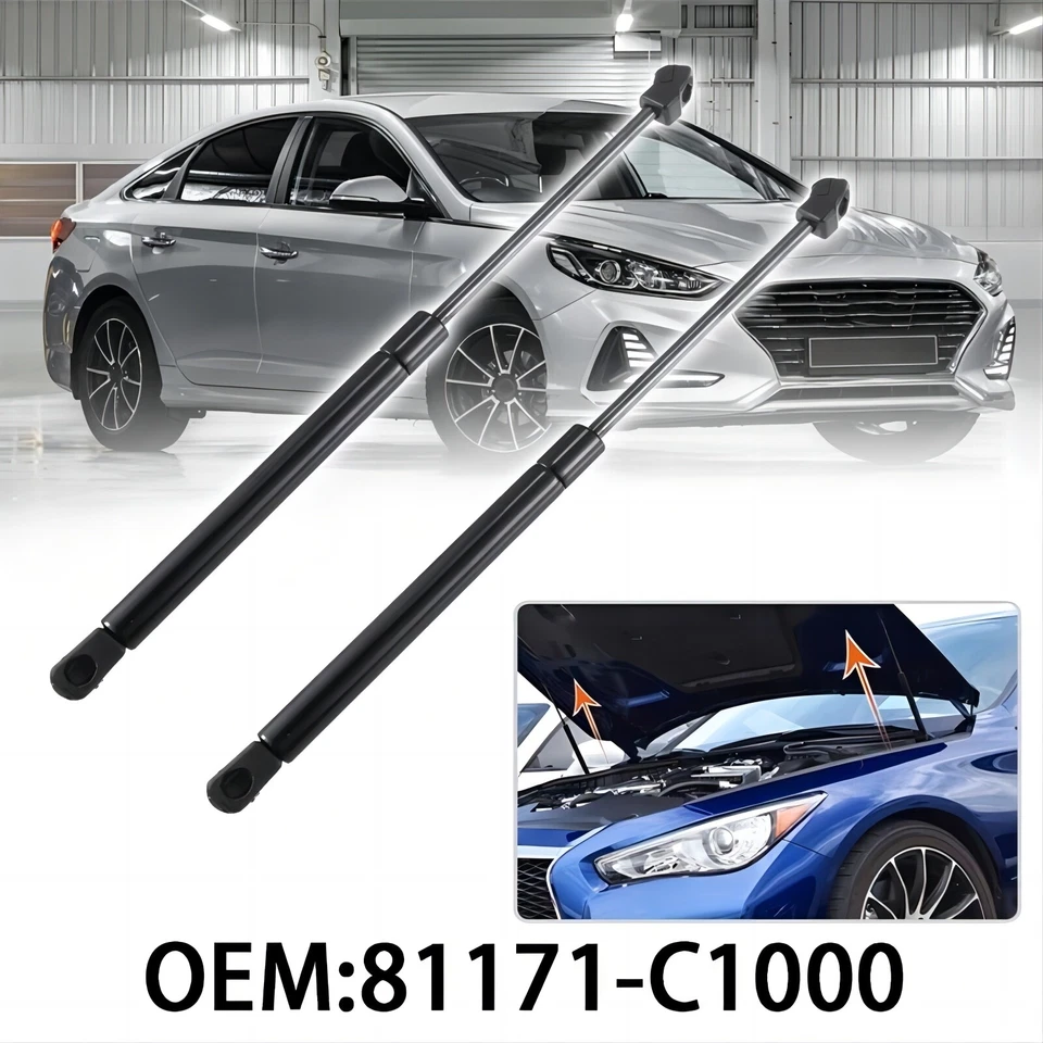 2X Front Hood Lift Supports Shock Struts For Hyundai Sonata 2015 2016 2017 Sedan - Image 3 of 4