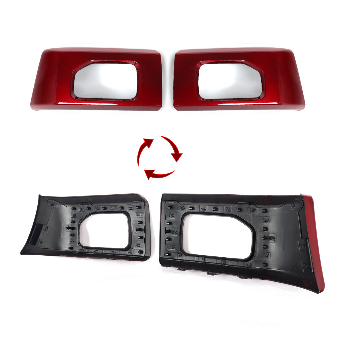 For 2015 2016 2017 Ford F-150 F150 Ruby Red Front Bumper Face Bar End Cover Pair