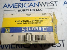 New Square D 2510 FG2 Ser A FHP Manual Starter NEMA Type 1 Enclosure