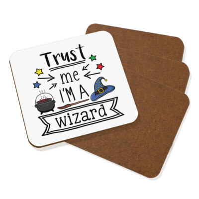 Trust Me I'm A Wizard Untersetzer Getränke Matte 4er Set Lustig Magisch Best