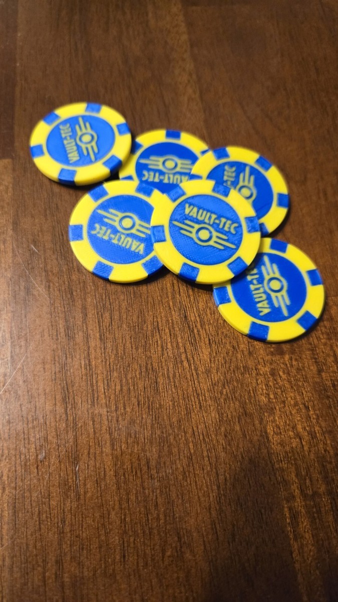 Fallout New Vegas Poker Chip Vault-Tec 2 tone collectible