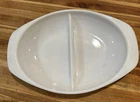 Vintage Pyrex Divided Casserole Dish White Milk Glass #1063 Made in USA 1.5 Qt