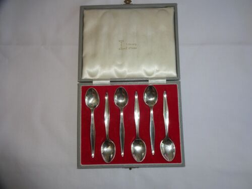 Vintage Solid Silver Coffee Spoons Hallmarked 1961 Sheffield in a Liberty Case