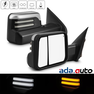 Chrome Towing Mirrors For 2014-2018 Chevy Silverado Power Heated+Temp Sensor