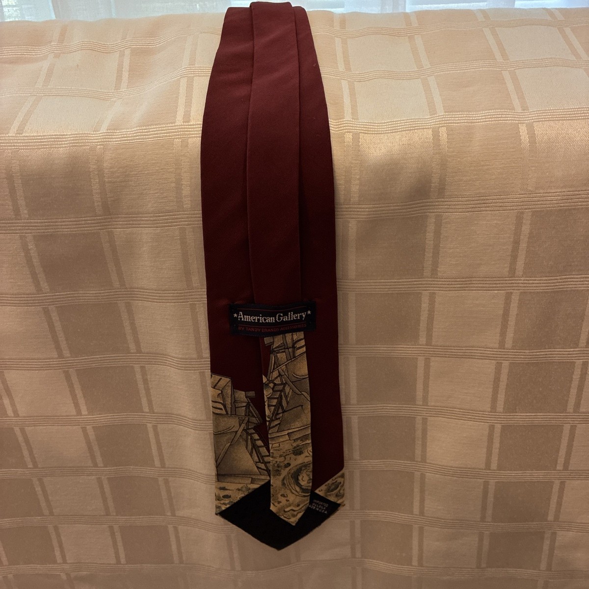 Moon Landing Burgundy Mens Tie View 5