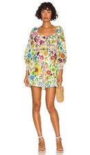 Alice + Olivia Crawford Sunday Stroll Floral Eyelet Mini Dress Size 14 XL $440