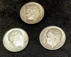 Dimes 1964 ( 1) 61)  (48) Lot of  Three (3) 90% Silver…