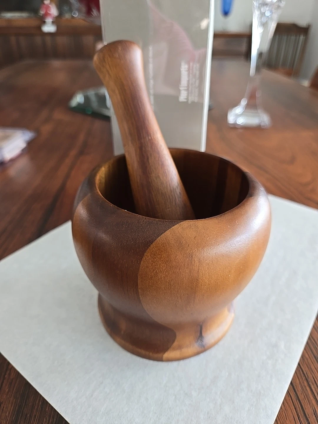 Wood Mortar and Pestle Set Wooden Herb Spice Grinder