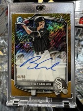 2025 Bowman Draft CPA-BC Billy Carlson Chrome 1st Gold Wave Auto 44/50