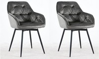Esszimmerstuhl 2Er Set Drehbar Kenly Von Designlink Gestell Metall Schwarz /