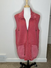 PBJ Blues Red Sleeveless Cotton Zip Up Vest Size XL/TG