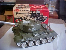 Vintage 1960's REMCO Large US Army Bulldog Tank w/Original Box