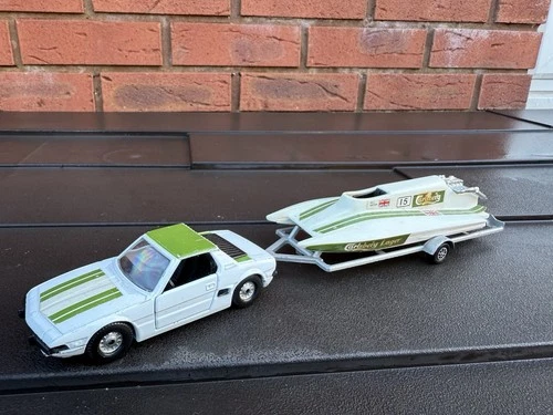 Corgi Gift Set 37 Fiat X1/9 & Carlsberg Power Boat - Good Vintage Original