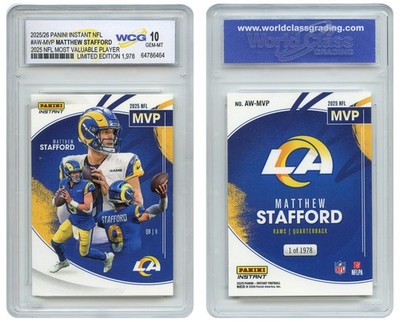2025 Panini MATTHEW STAFFORD 2025 NFL Most Valuable Player #AW-MVP - GEM MINT 10