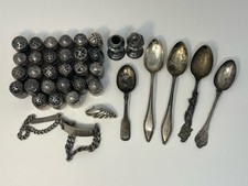 Scrap Sterling Silver Lot 267 grams Spoons Salt & Pepper Shakers Bracelets .925