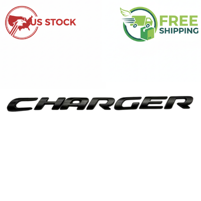 #ad DODGE CHARGER BLACK MATTE LETTERS BADGE EMBLEM FOR REAR TRUNK LID $26.99
