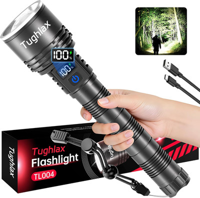 Rechargeable Flashlights High Lumens, 90,000 Lumens Super Bright LED Flashlight