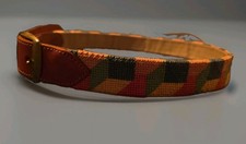 SIZE 30 GEOMETRIC BELT ON HP NEEDLEPOINT CANVAS FITS WAIST: 28.5" - 32.5"