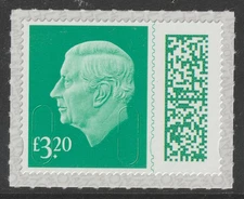 GB King Charles III Definitive Spruce Green £3.20 M25L single MNH 2025