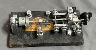 Vtg 1930s 1940s VIBROPLEX Bug TELEGRAPH KEY Morse Code HAM Amateur RADIO 165505