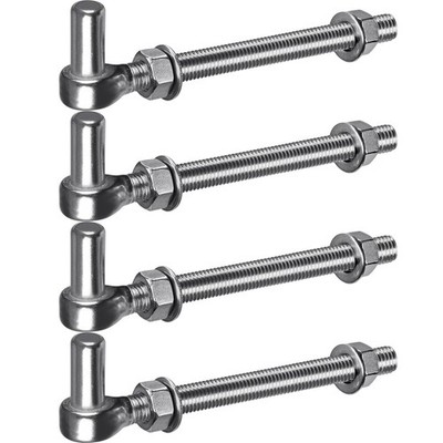 M16x 8'' J-Bolt Gate Hinge, 304 Stainless Steel J-Bolt Post Hinge for Farm Ga...