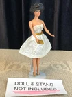 Vintage BARBIE PARTY DATE #958 White w/ Gold Dress, Purse, Belt, Heels