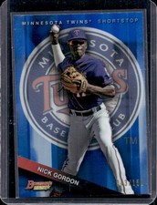 2015 Bowman's Best Nick Gordon Top Prospects Blue Refractor #/150 Twins