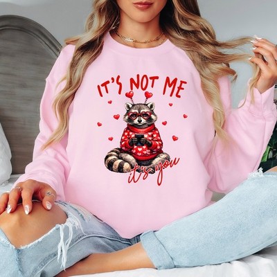 Its Not Me Its You Damen Sweatshirt Valentinstag Humor Waschbär Geschenk für Sie