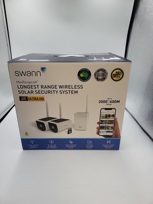 Swann MaxRanger Version 2 4K Solar Wireless Security System Base Station + 2 Cam