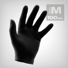 GrowPRO Nitrilhandschuhe M 100 Stk schwarz - latexfrei, puderfrei, Tattoo/KFZ