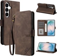 HandyhüLle KlapphüLle Braun PU Leder Flip Case Wallet Mit Kartenhalter FüR
