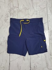 Vintage Polo Ralph Lauren Cargo Liner Blue Pocket Swim Shorts Men's Large